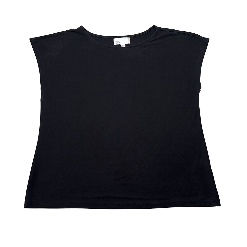 Nordstrom Rack Black Modal Blend Boxy Short Sleeve Top L NWT